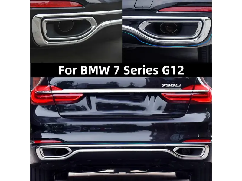 후면 범퍼 밝은 스트립 배기 포트 트림 스트립, BMW 7 시리즈 730Li 740 750 2016 2017 2018 2019