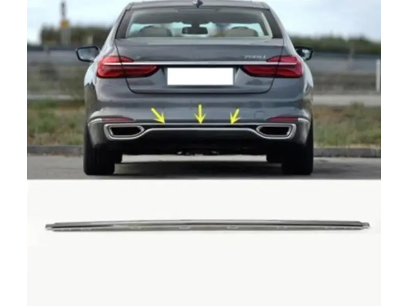 후면 범퍼 밝은 스트립 배기 포트 트림 스트립, BMW 7 시리즈 730Li 740 750 2016 2017 2018 2019
