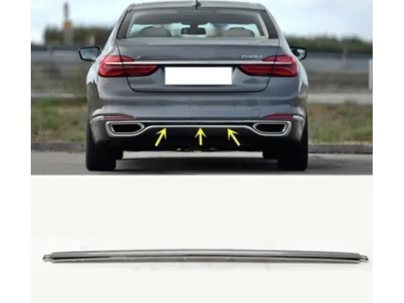 후면 범퍼 밝은 스트립 배기 포트 트림 스트립, BMW 7 시리즈 730Li 740 750 2016 2017 2018 2019